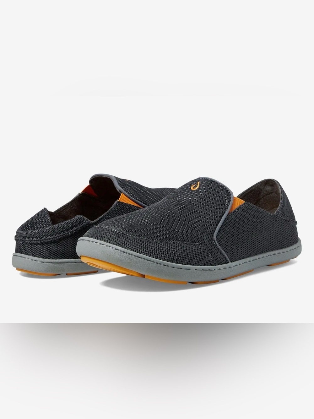 OluKai® Men’s 12 EU 45 Nohea Mesh Dark Shadow Slip On Lightweight Sustainable